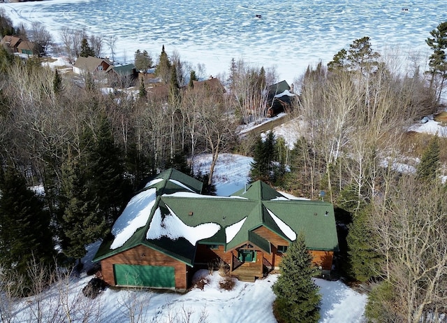 view of snowy aerial view