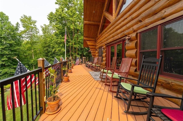 view of wooden deck