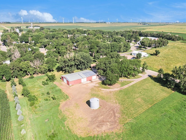 birds eye view of property featuring a rural view