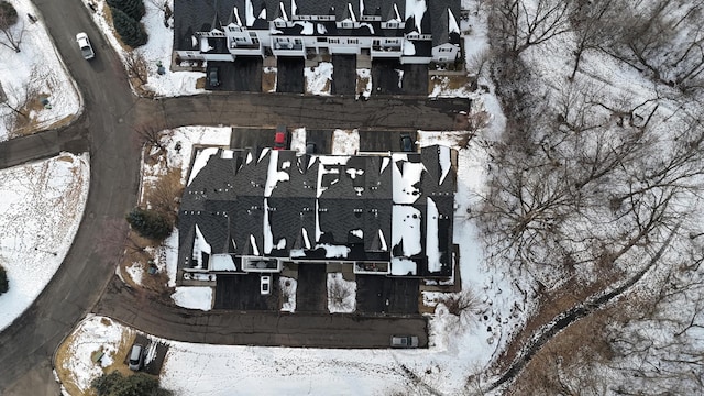 view of snowy aerial view