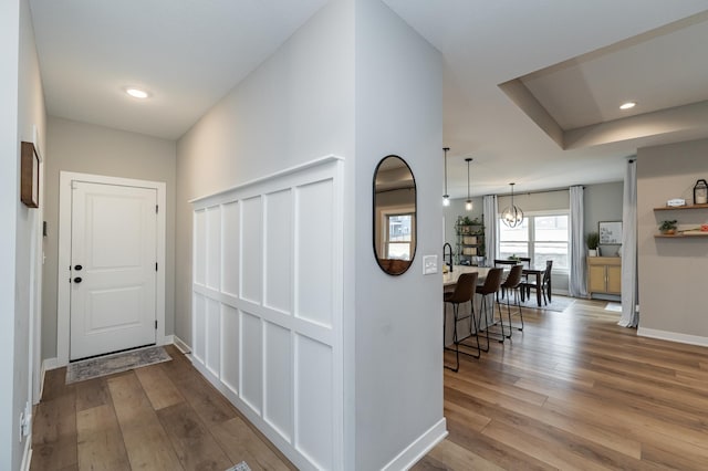 1676 Brandt Dr NE, Byron, MN 55920 - corridor with recessed lighting, baseboards, and hardwood / wood-style flooring