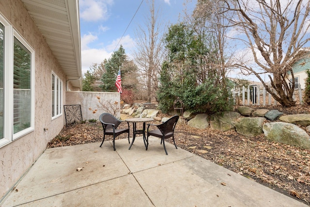 view of patio with outdoor dining area