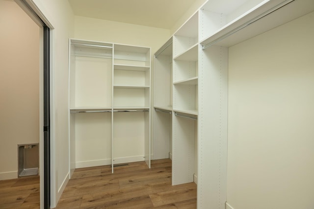 spacious closet featuring wood finished floors