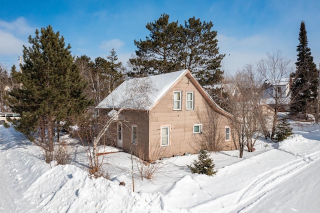 view of snowy exterior