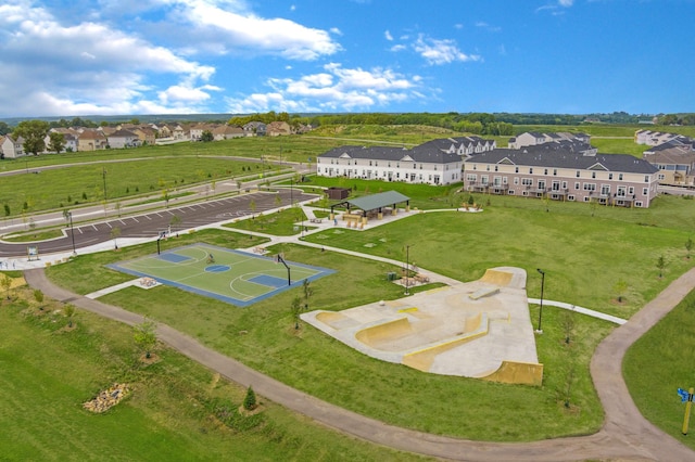 drone / aerial view with a residential view