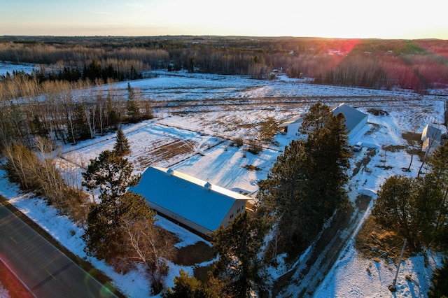 view of snowy aerial view