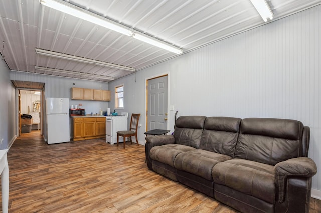 living area with wood finished floors