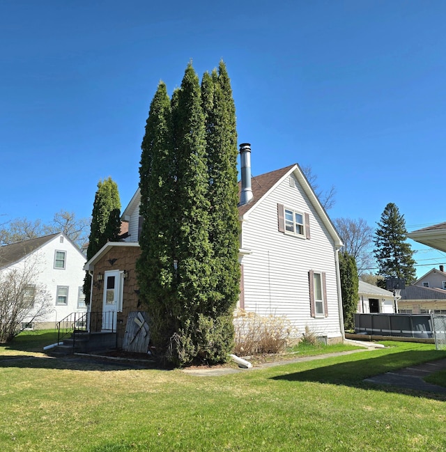 view of property exterior featuring stone siding