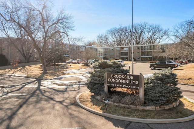 view of community sign