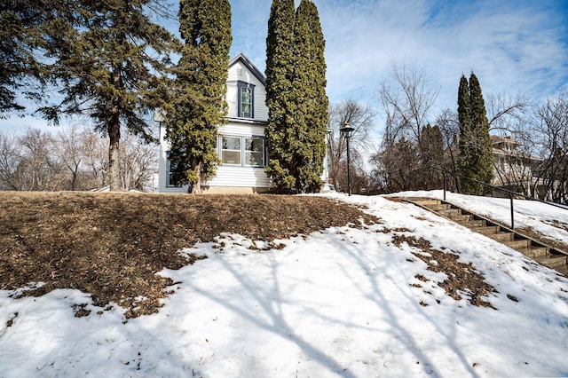 view of snowy exterior