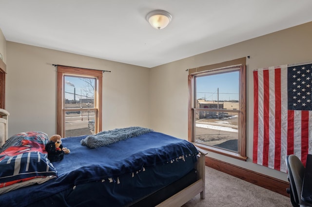 view of carpeted bedroom