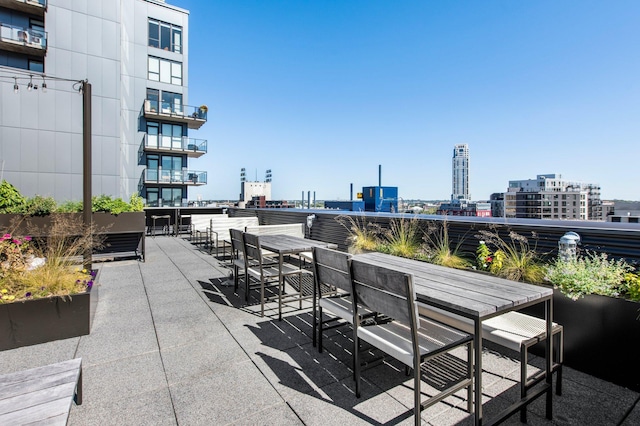 view of patio / terrace with a view of city