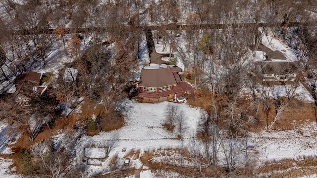 view of snowy aerial view