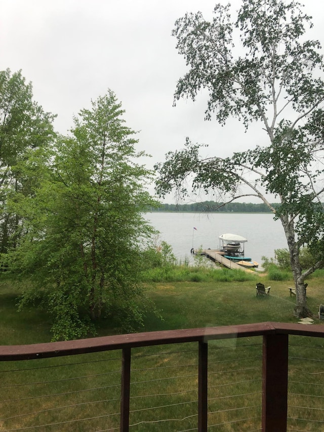 view of water feature featuring a dock