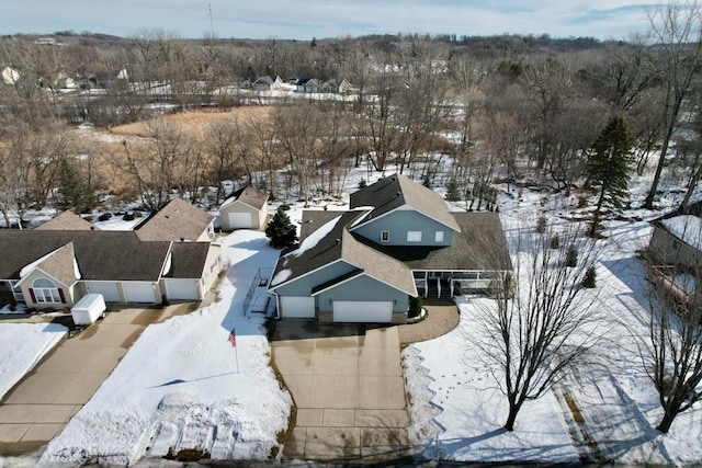 view of snowy aerial view