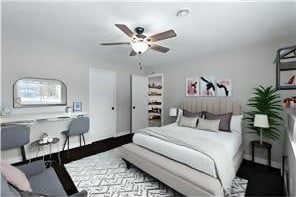 bedroom with a ceiling fan