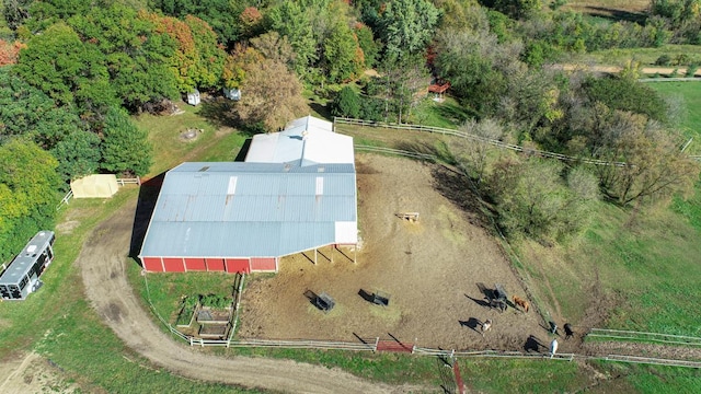 aerial view with a rural view