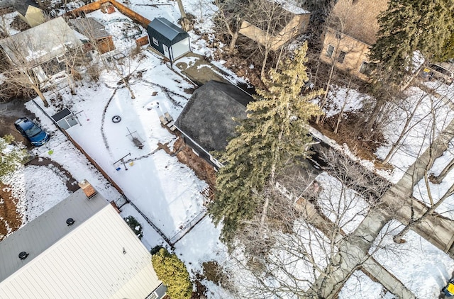 view of snowy aerial view