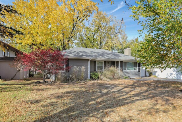 view of front of home with a chimney