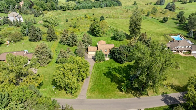 aerial view featuring a rural view