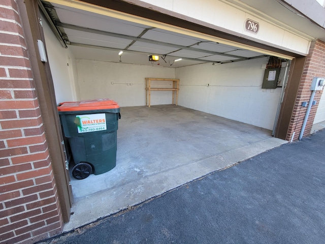 garage with electric panel