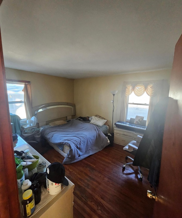 bedroom featuring wood finished floors