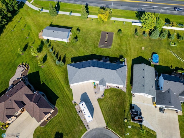 aerial view with a residential view