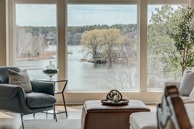 795 140th Ave, New Richmond, WI 54017 - sitting room with a water view and wood finished floors