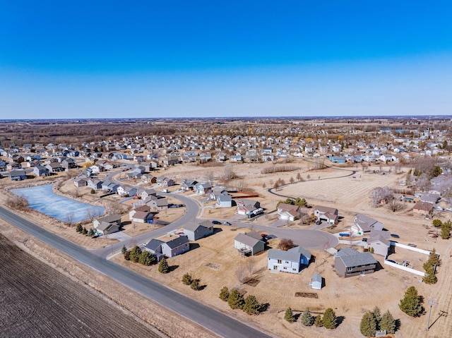 aerial view with a residential view