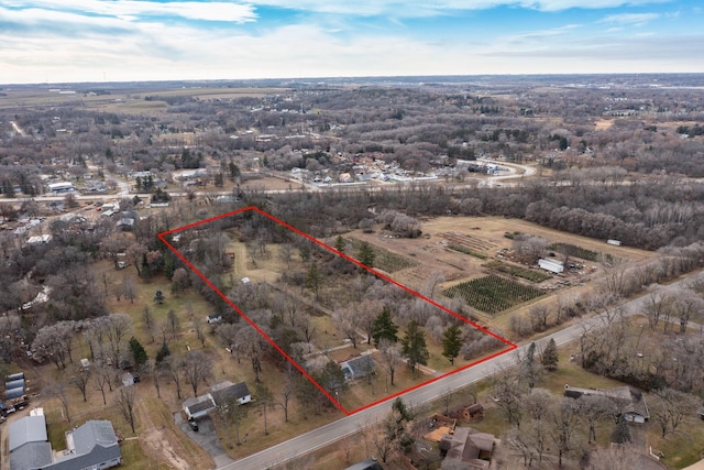 bird's eye view featuring a rural view