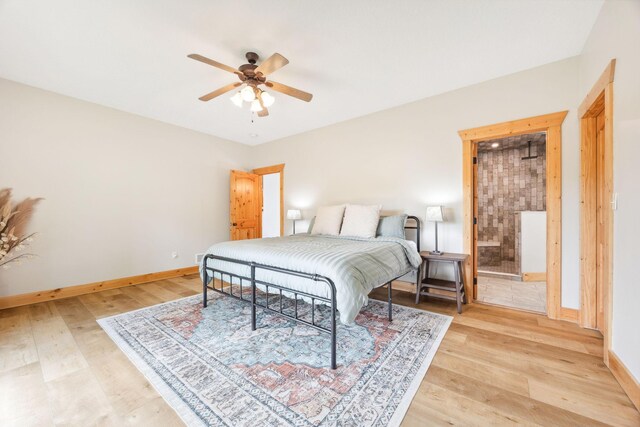 29235 Piney Way, Breezy Point, MN 56472 - bedroom with wood finished floors, baseboards, and ceiling fan
