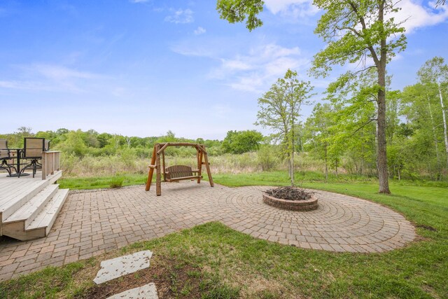 29235 Piney Way, Breezy Point, MN 56472 - view of patio featuring a fire pit