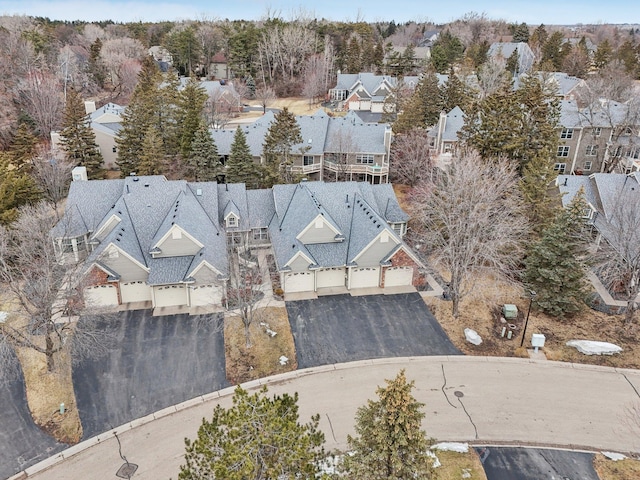 drone / aerial view with a residential view