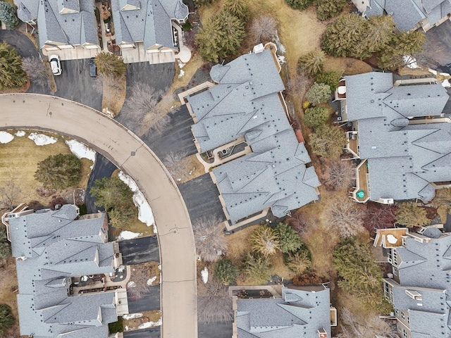 bird's eye view with a residential view