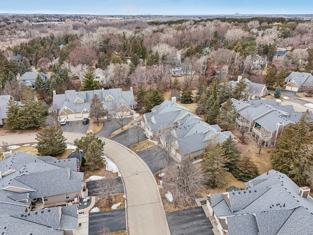 aerial view featuring a residential view