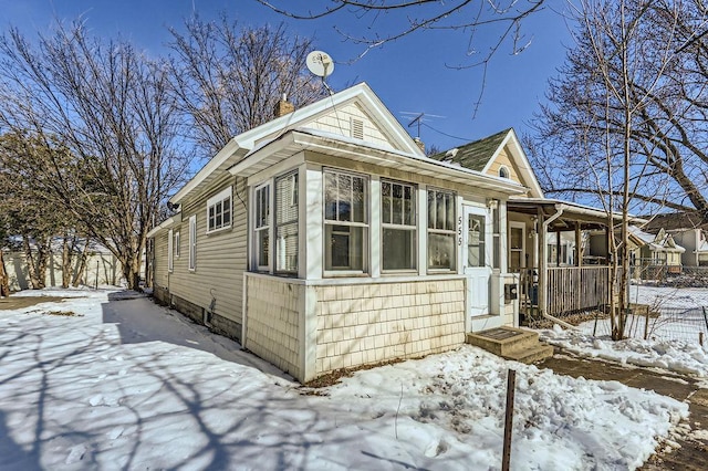 view of snowy exterior