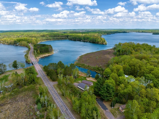 43240 County Highway D, Namakagon Twp, WI 54821 - aerial overview of property's location with a nearby body of water