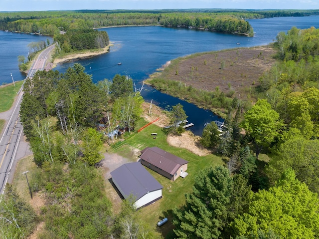 43240 County Highway D, Namakagon Twp, WI 54821 - aerial view of a nearby body of water and a heavily wooded area