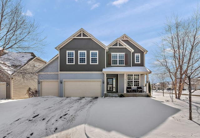 view of front of house featuring a porch and board and batten siding