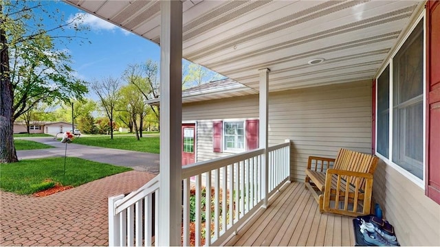 wooden deck with covered porch