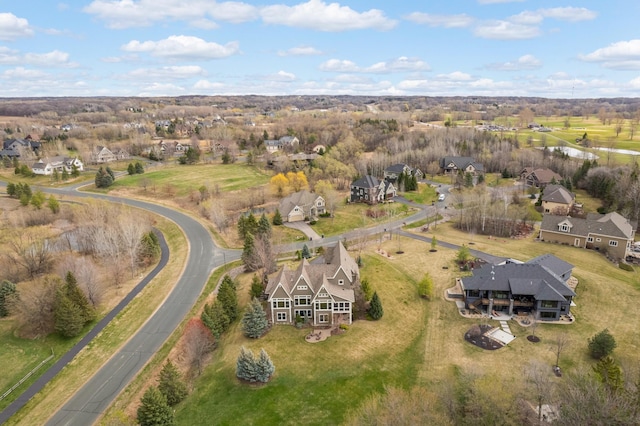 aerial view featuring a residential view