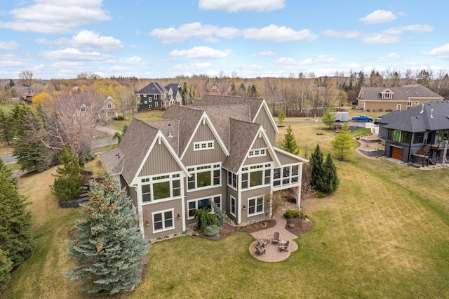 bird's eye view with a residential view