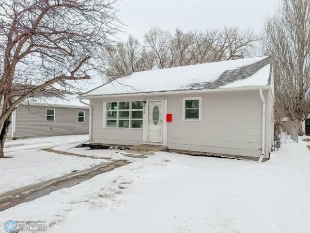 view of single story home