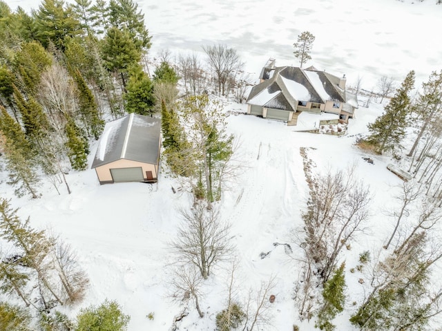 view of snowy aerial view