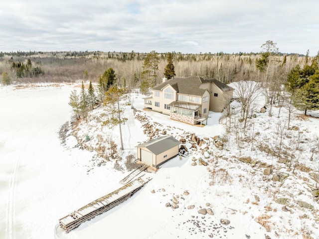 view of snowy aerial view