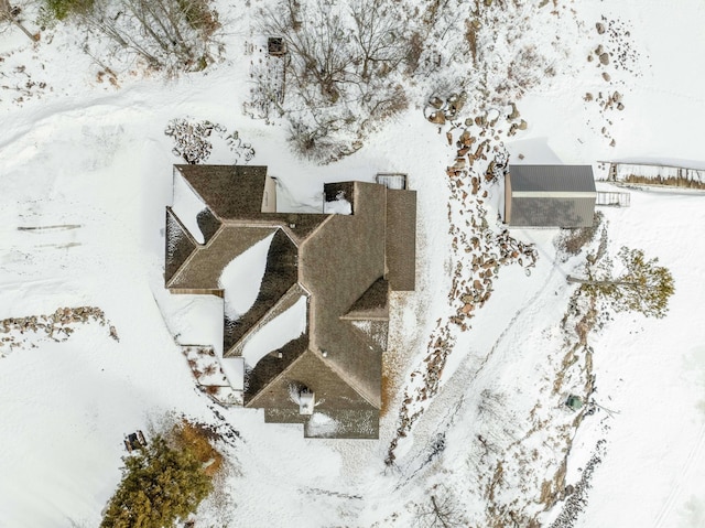 view of snowy aerial view