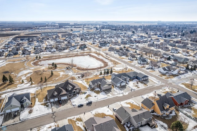 aerial view with a residential view