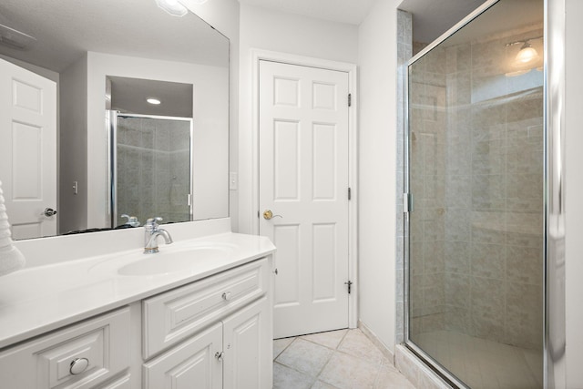 6155 Murray Ct, Shorewood, MN 55331 - bathroom with vanity, a stall shower, and tile patterned flooring