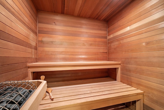 6155 Murray Ct, Shorewood, MN 55331 - sauna / steam room featuring wood ceiling and wood walls