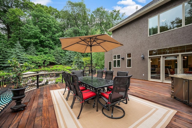 6155 Murray Ct, Shorewood, MN 55331 - wooden terrace with outdoor dining area